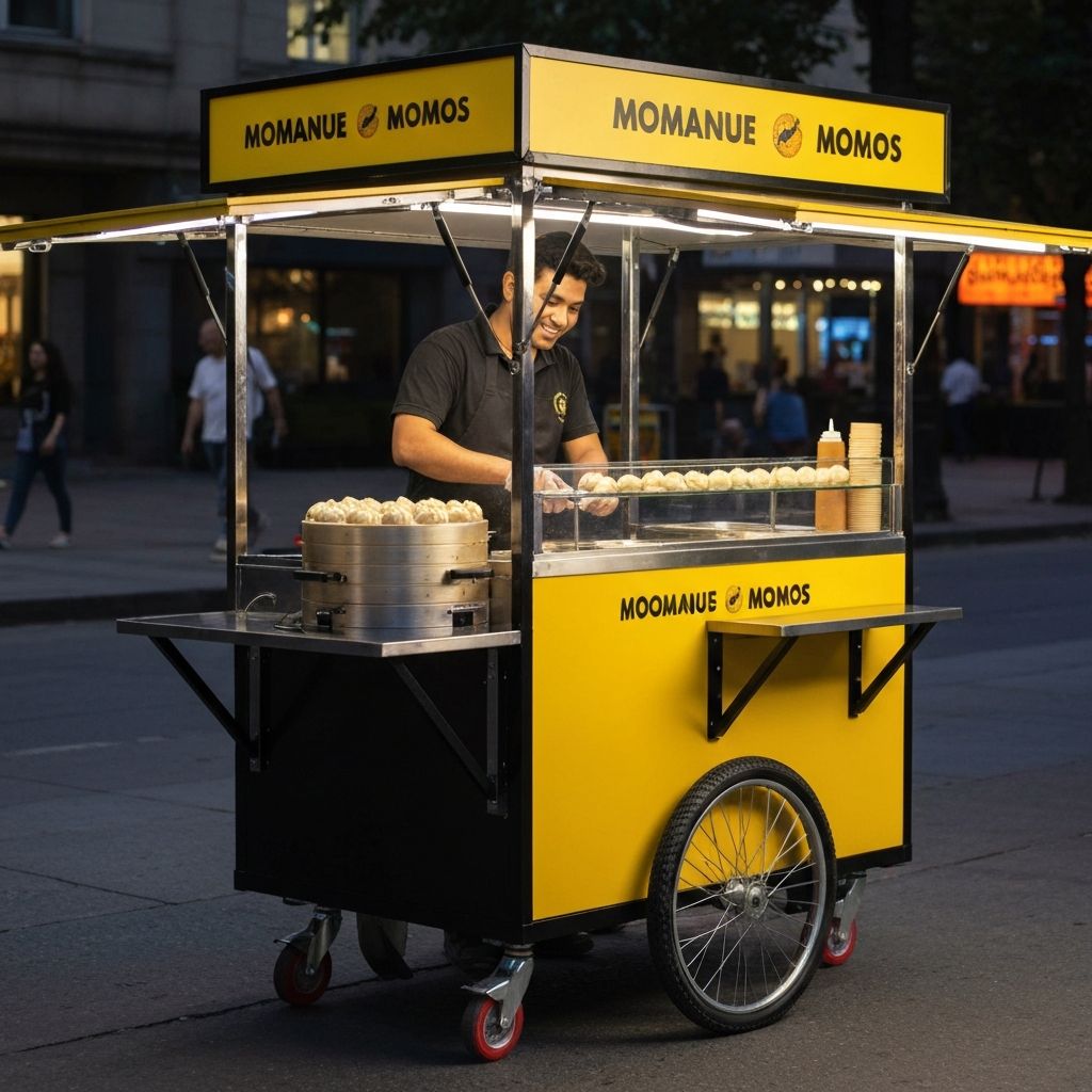 Mobile food cart setup